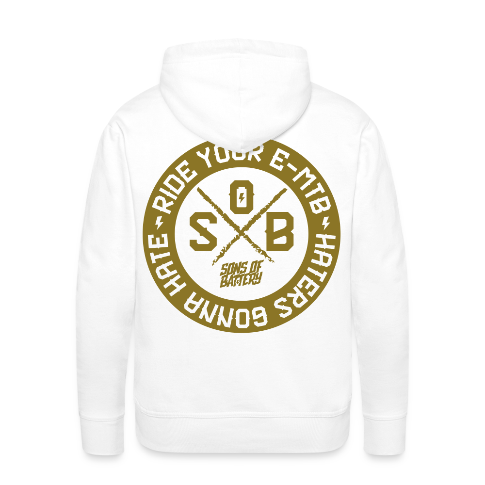 "Haters" - Gold - SONS OF BATTERY - Men’s Premium Hoodie - Weiß