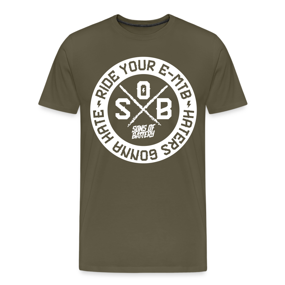 "Haters Front" - Sons of Battery - Männer Premium T-Shirt - Khaki