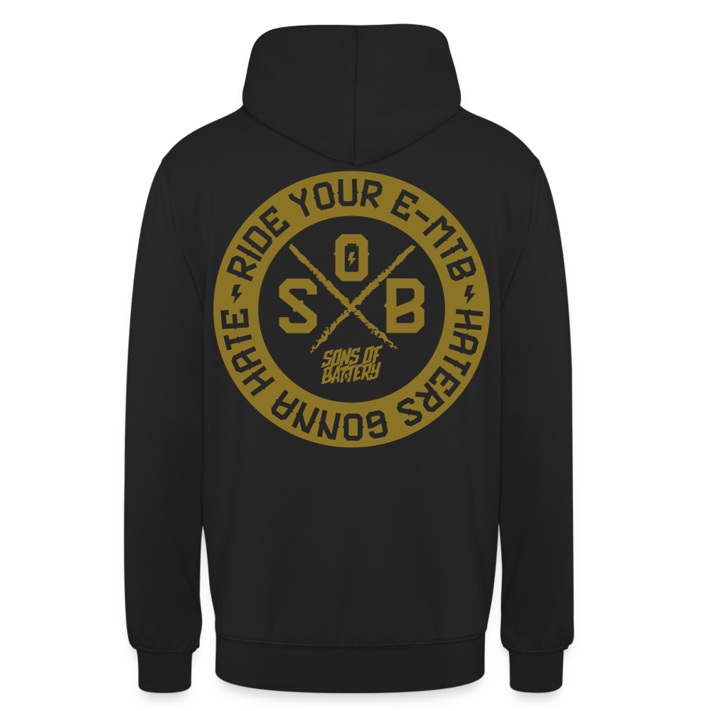 "Haters" - Gold - Sons of Battery - Unisex Hoodie - Schwarz