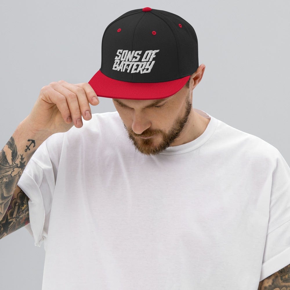 Printful Black/ Red SoB - Snapback-Cap - Sons of Battery - Signature E-Bike-Community