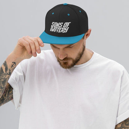 Printful Black/ Teal SoB - Snapback-Cap - Sons of Battery - Signature E-Bike-Community