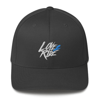 Printful Dunkelgrau / S/M Love 2 Ride blue - Flexfit Cap E-Bike-Community