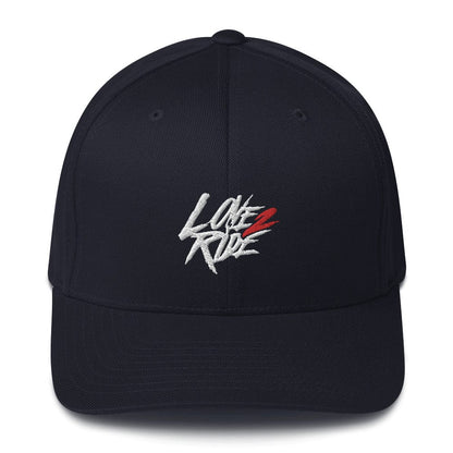 Printful Dunkles Navy / S/M Love 2 Ride - Flexfit Cap (Stick Front) E-Bike-Community