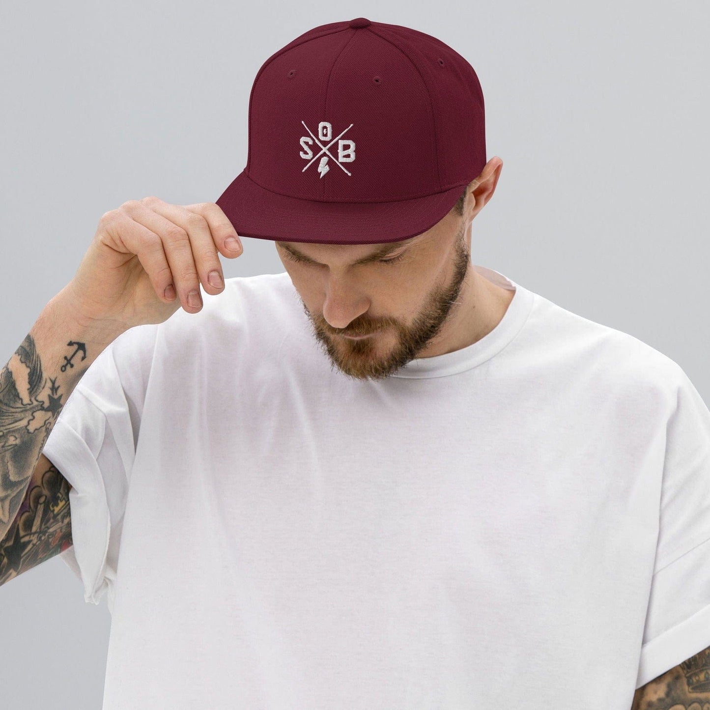 Printful Kastanienbraun Cross - Snapback-Cap E-Bike-Community