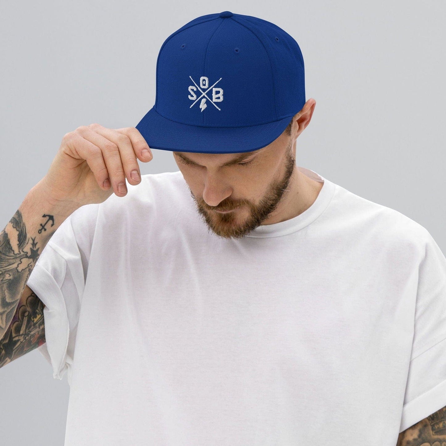 Printful Königsblau Cross - Snapback-Cap E-Bike-Community