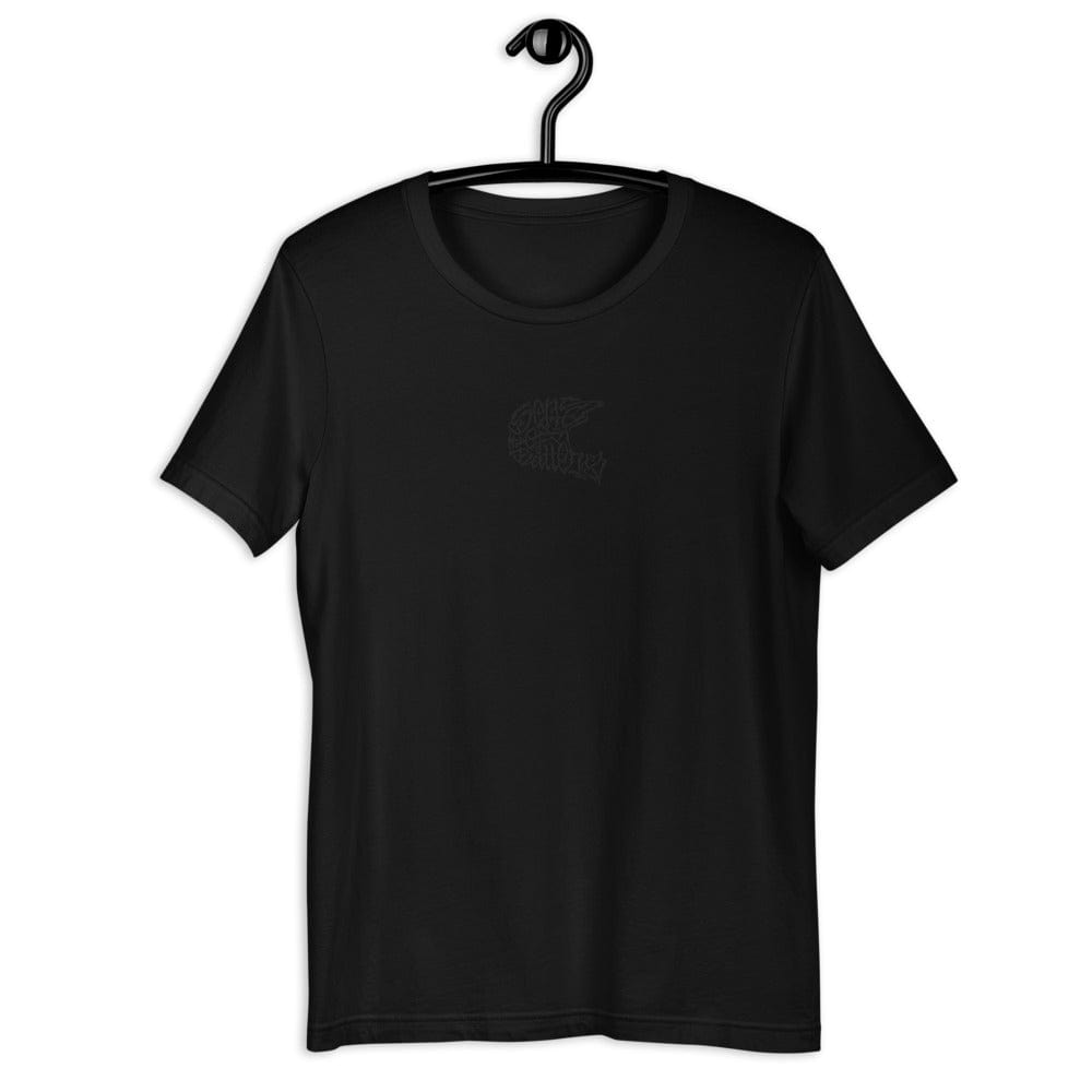 Printful Kurzärmeliges T-Shirt - gesticktes Motiv Black on Black E-Bike-Community