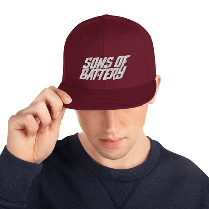 Printful Maroon SoB - Snapback-Cap - Sons of Battery - Signature E-Bike-Community