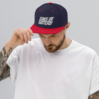 Printful Navy/ Red SoB - Snapback-Cap - Sons of Battery - Signature E-Bike-Community