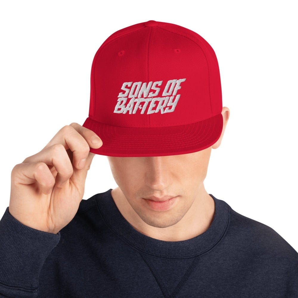 Printful Red SoB - Snapback-Cap - Sons of Battery - Signature E-Bike-Community