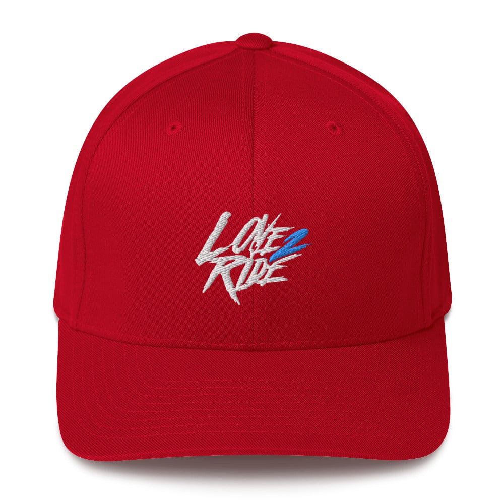 Printful Rot / S/M Love 2 Ride blue - Flexfit Cap E-Bike-Community