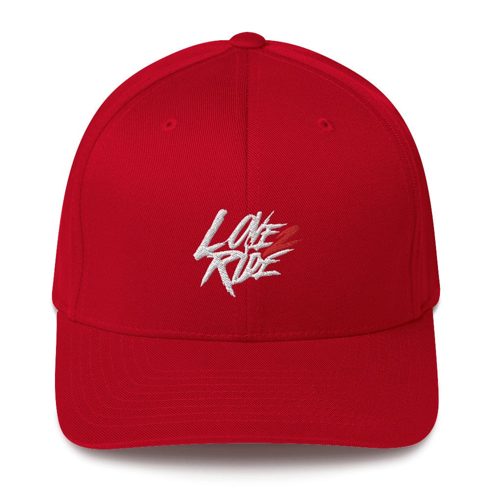 Printful Rot / S/M Love 2 Ride - Flexfit Cap (Stick Front) E-Bike-Community