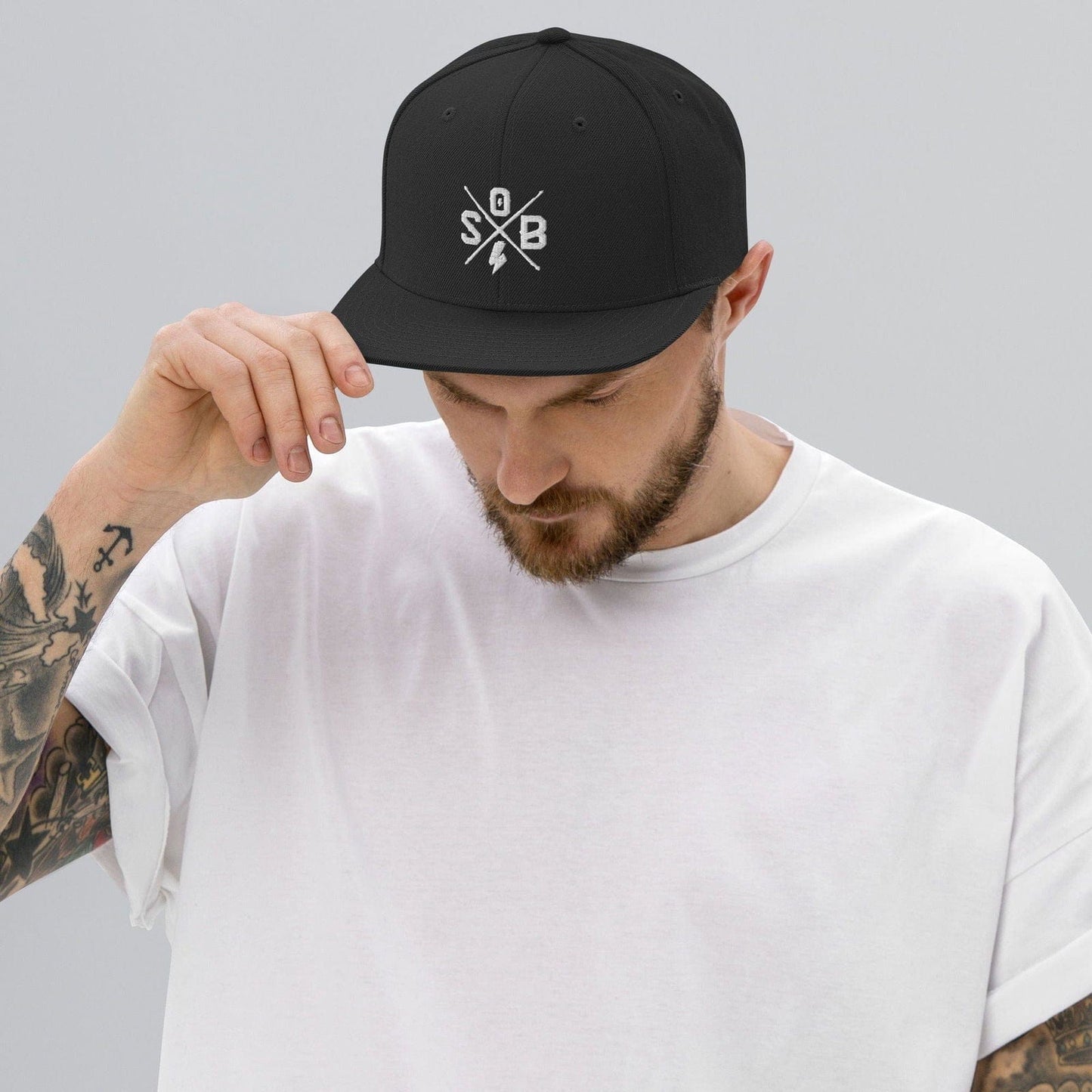 Printful Schwarz Cross - Snapback-Cap E-Bike-Community