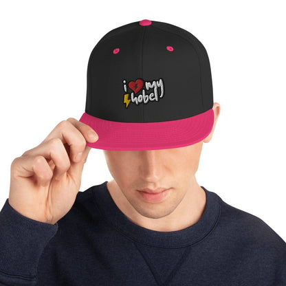 Printful Schwarz/ Neonpink SoB - Snapback-Cap - I love my Hobel E-Bike-Community