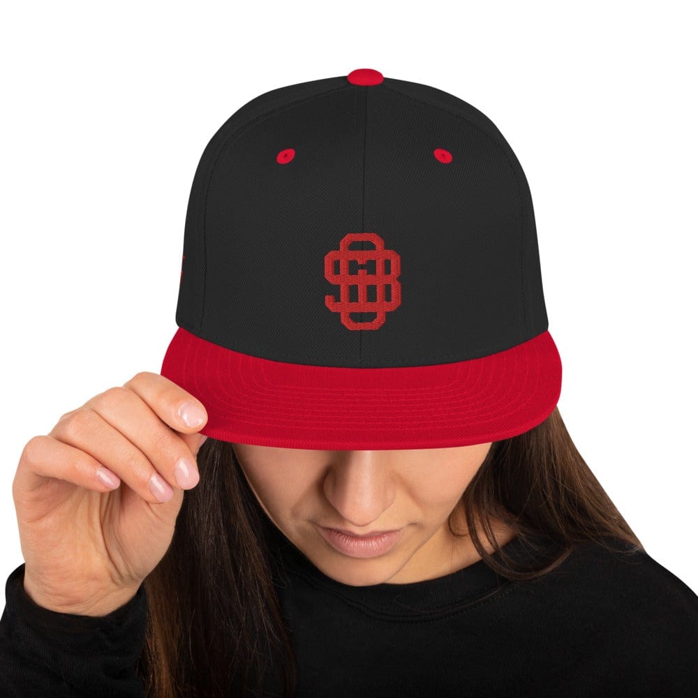 Printful Schwarz/ Rot Vintage SoB - Snapback-Cap E-Bike-Community