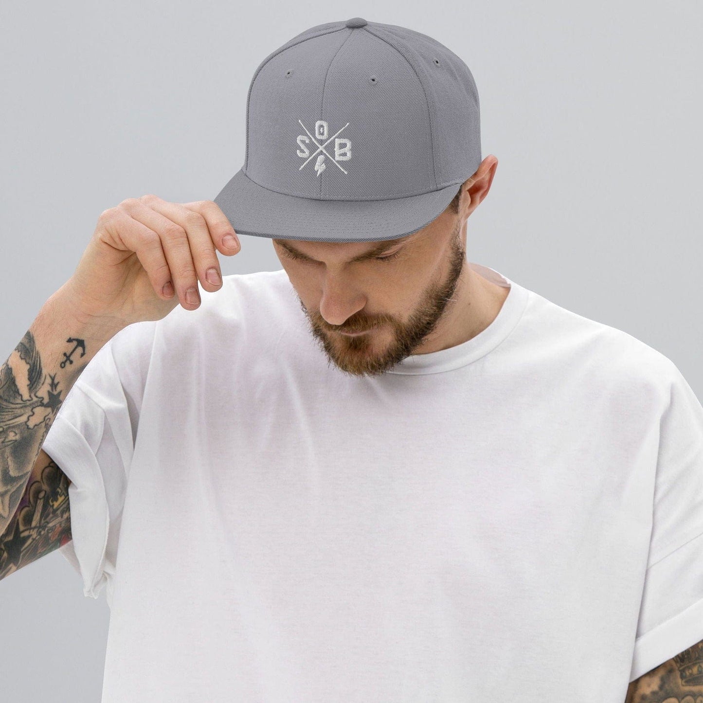 Printful Silber Cross - Snapback-Cap E-Bike-Community