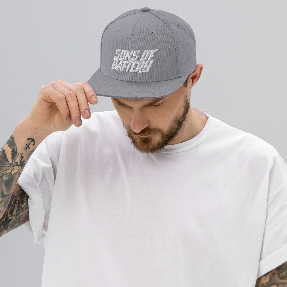 Printful Silver SoB - Snapback-Cap - Sons of Battery - Signature E-Bike-Community