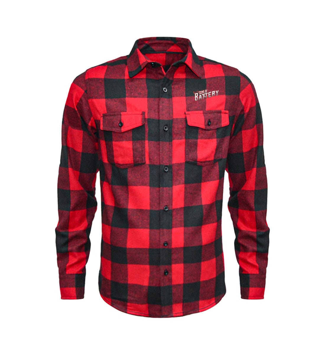 Shirtee Unisex Flanellhemd mit Stick Black/Red / S Oldschool Flanellhemd  - Unisex Flanellhemd mit Stick E-Bike-Community