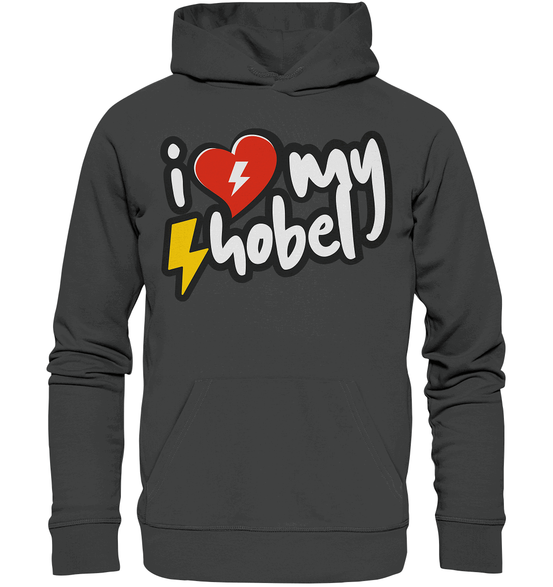 Shirtigo Hoodies Anthracite / XS I Love my Hobel - (Flip Label) - Organic Basic Hoodie E-Bike-Community