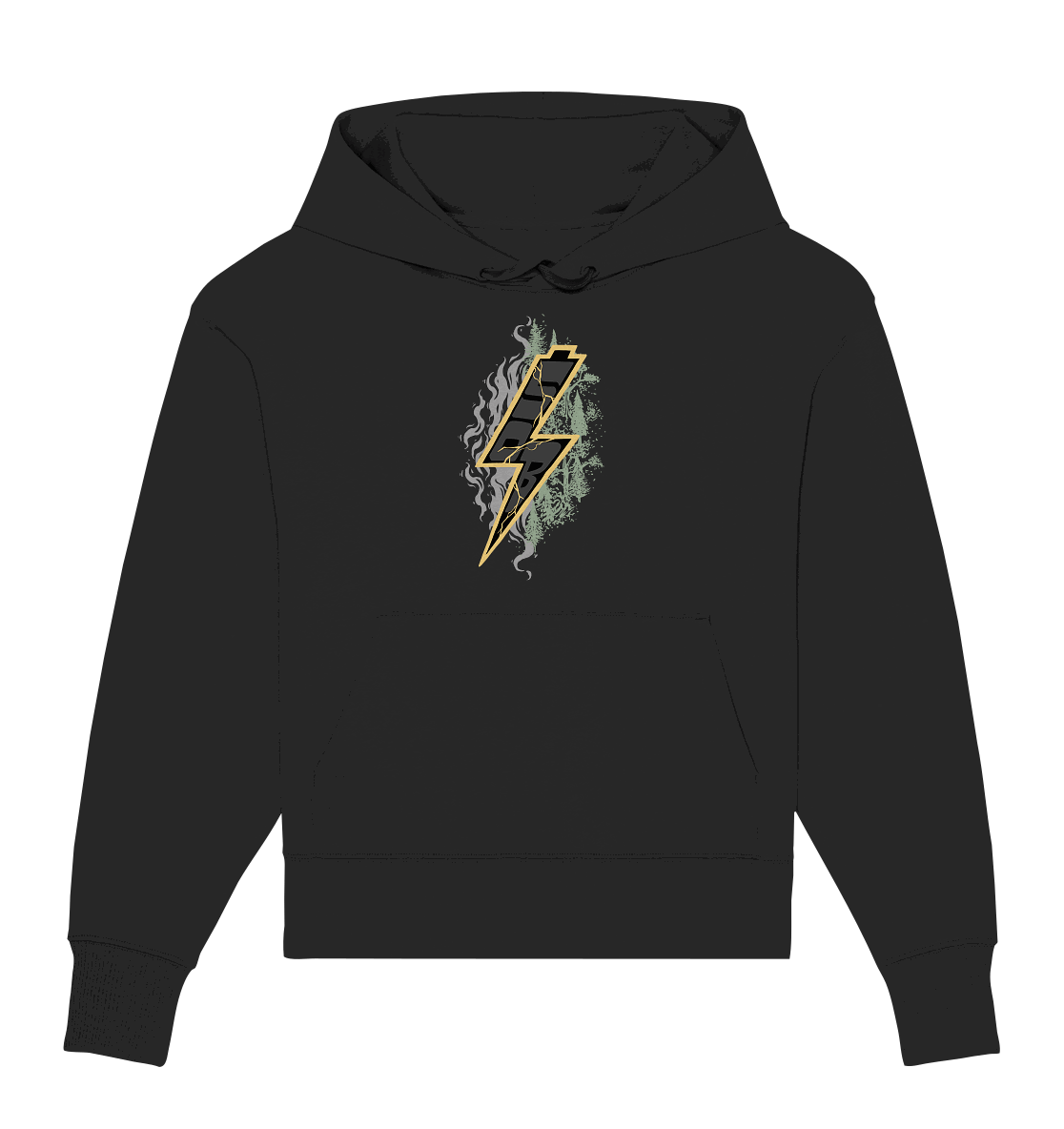 Shirtigo Hoodies Black / S Sob "Shred or Alive" Front - Organic Oversize Hoodie (Flip Label) E-Bike-Community