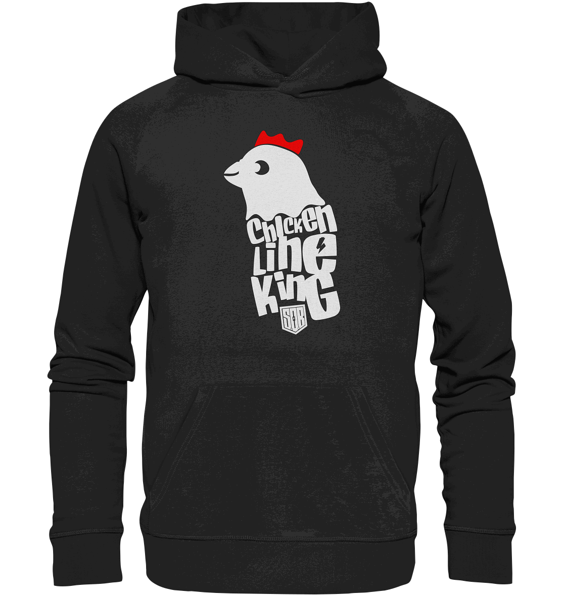 Shirtigo Hoodies Black / XS Chicken Line - King - Weiß - Organic Basic Hoodie E-Bike-Community