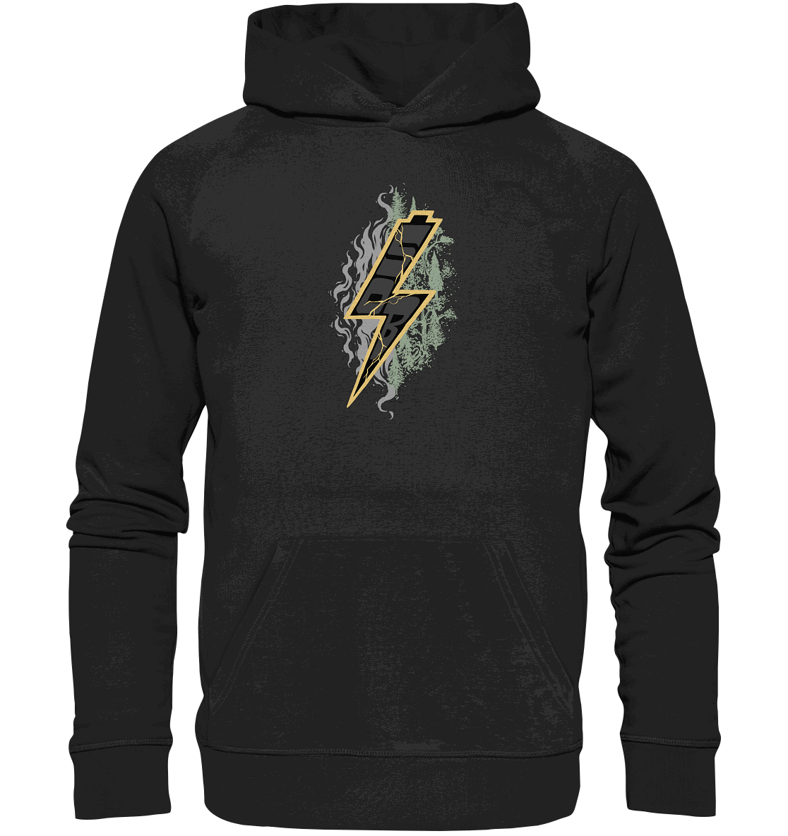 Shirtigo Hoodies Black / XS Sob "Shred or Alive" Front - Organic Basic Hoodie (Flip Label) E-Bike-Community