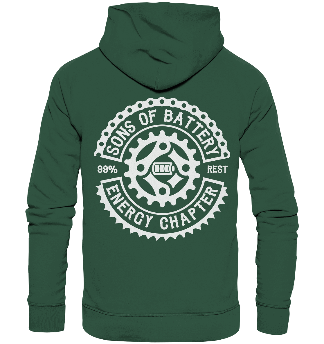 Shirtigo Hoodies Bottle Green / XS Sons of Battery - Classic OG - Organic Basic Hoodie (Flip Label) E-Bike-Community