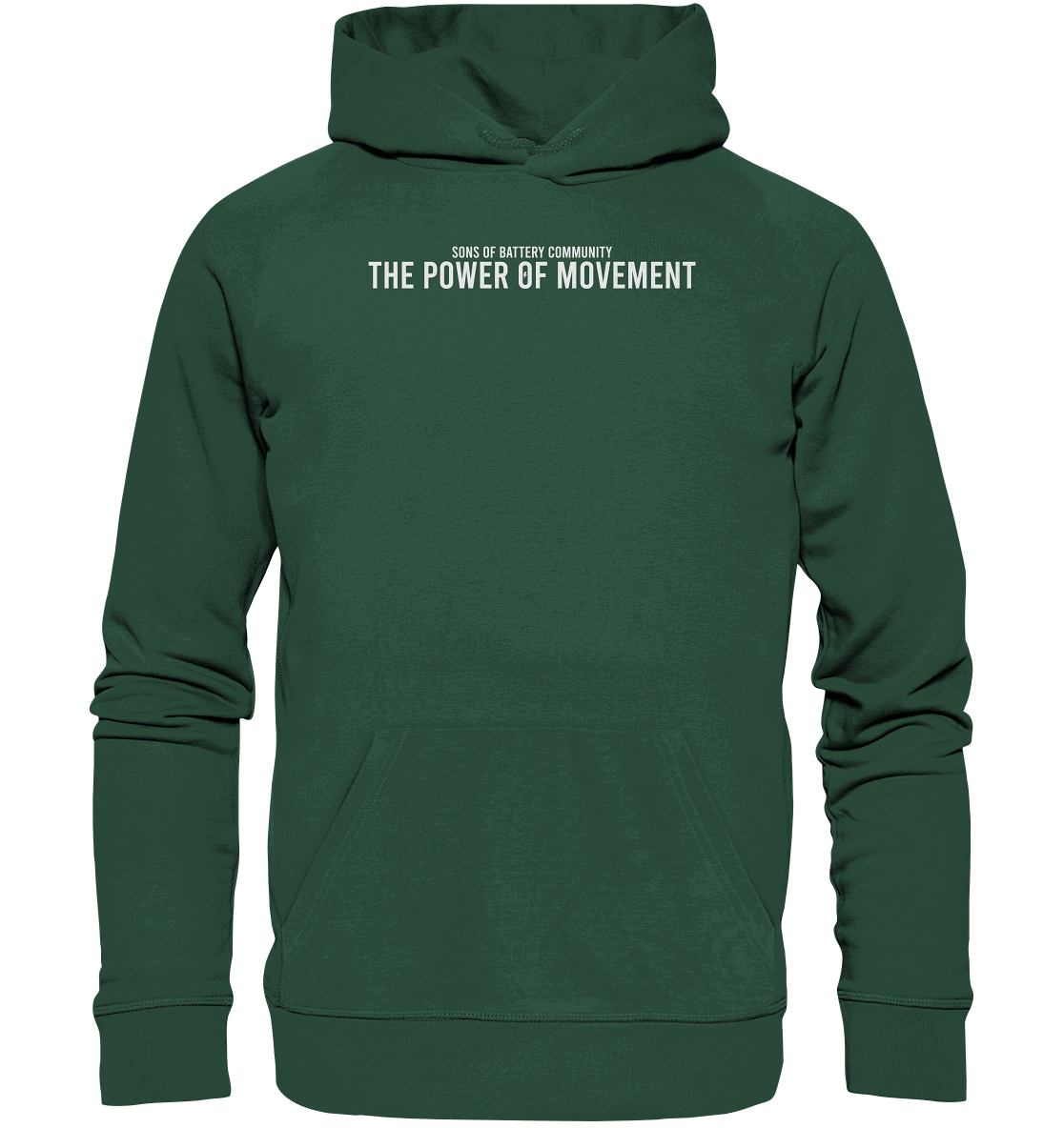 Shirtigo Hoodies Bottle Green / XS The Power of Movement - Community Slogan - Organic Basic Hoodie E-Bike-Community