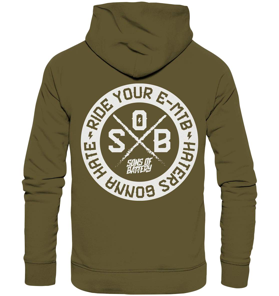 Shirtigo Hoodies British Khaki / XS Haters gonna Hate - Organic Hoodie (Flip Label) E-Bike-Community