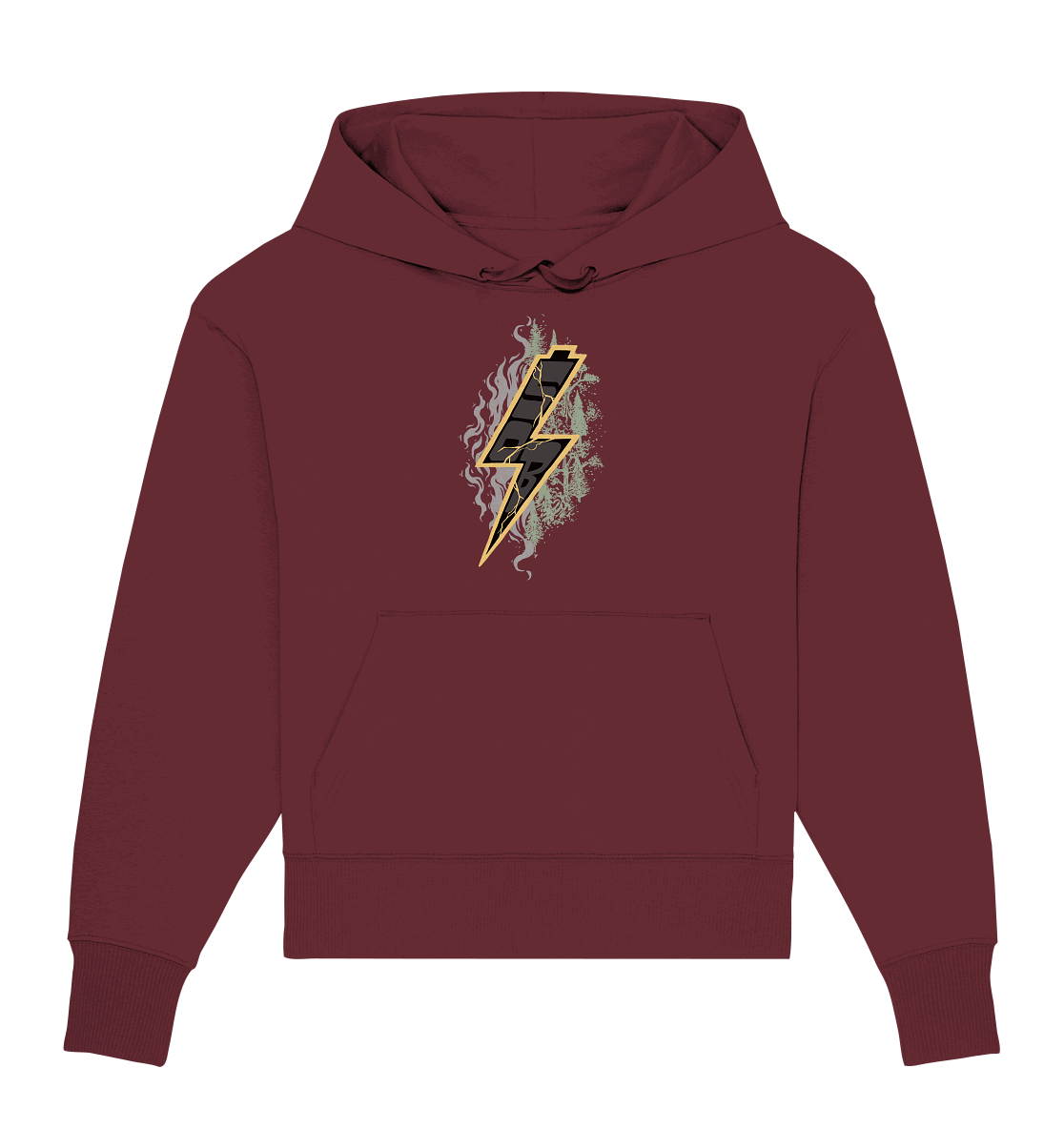 Shirtigo Hoodies Burgundy / S Sob "Shred or Alive" Front - Organic Oversize Hoodie (Flip Label) E-Bike-Community