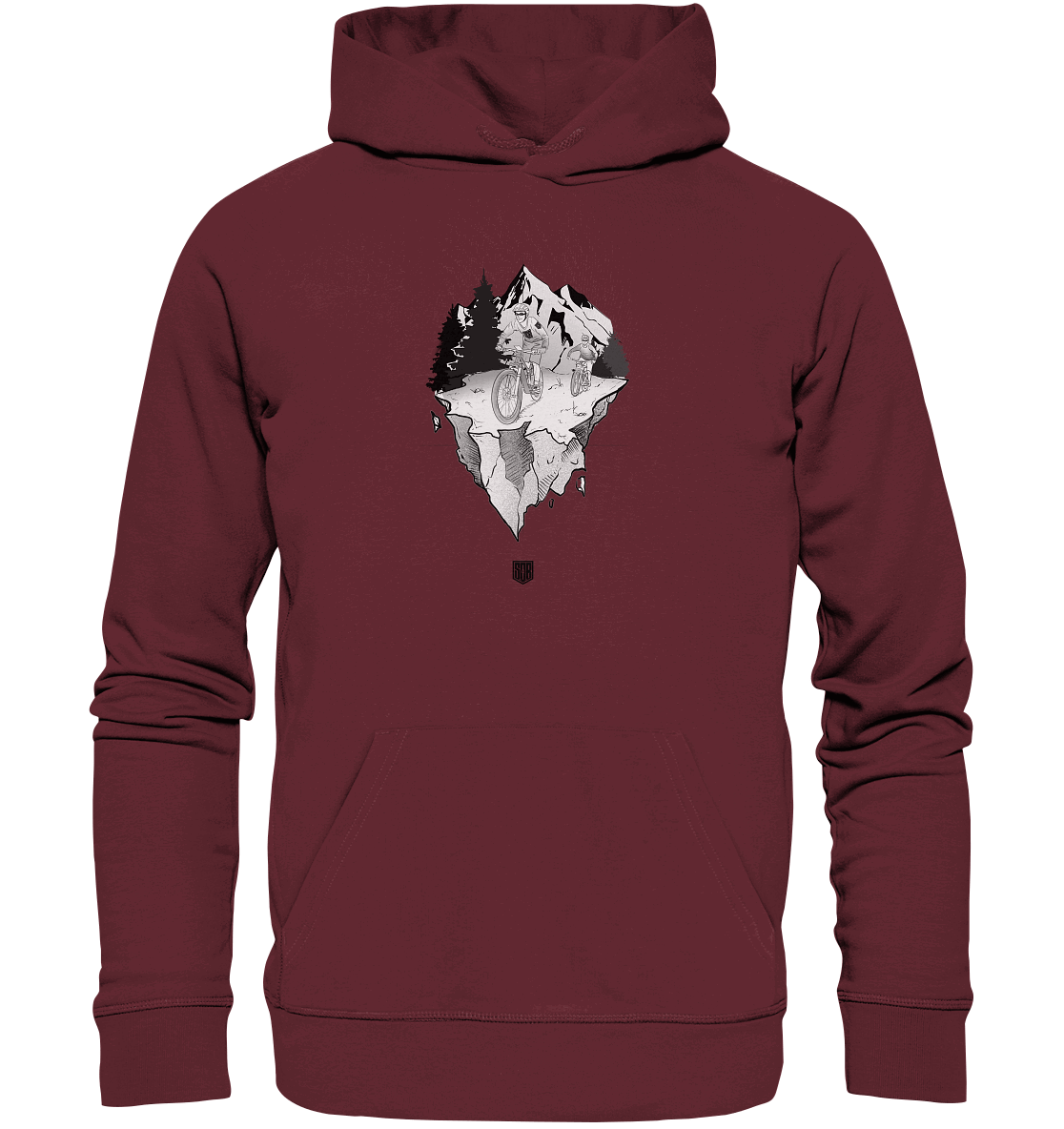 Shirtigo Hoodies Burgundy / XS Freedom - (Flip Label) - Organic Basic Hoodie E-Bike-Community