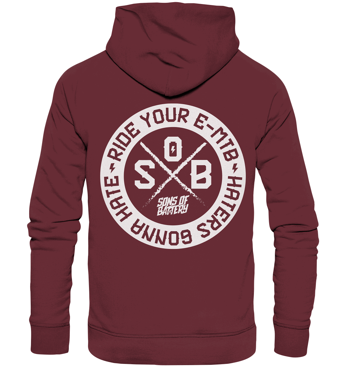 Shirtigo Hoodies Burgundy / XS Haters gonna Hate - Organic Basic Hoodie (Flip Label) E-Bike-Community