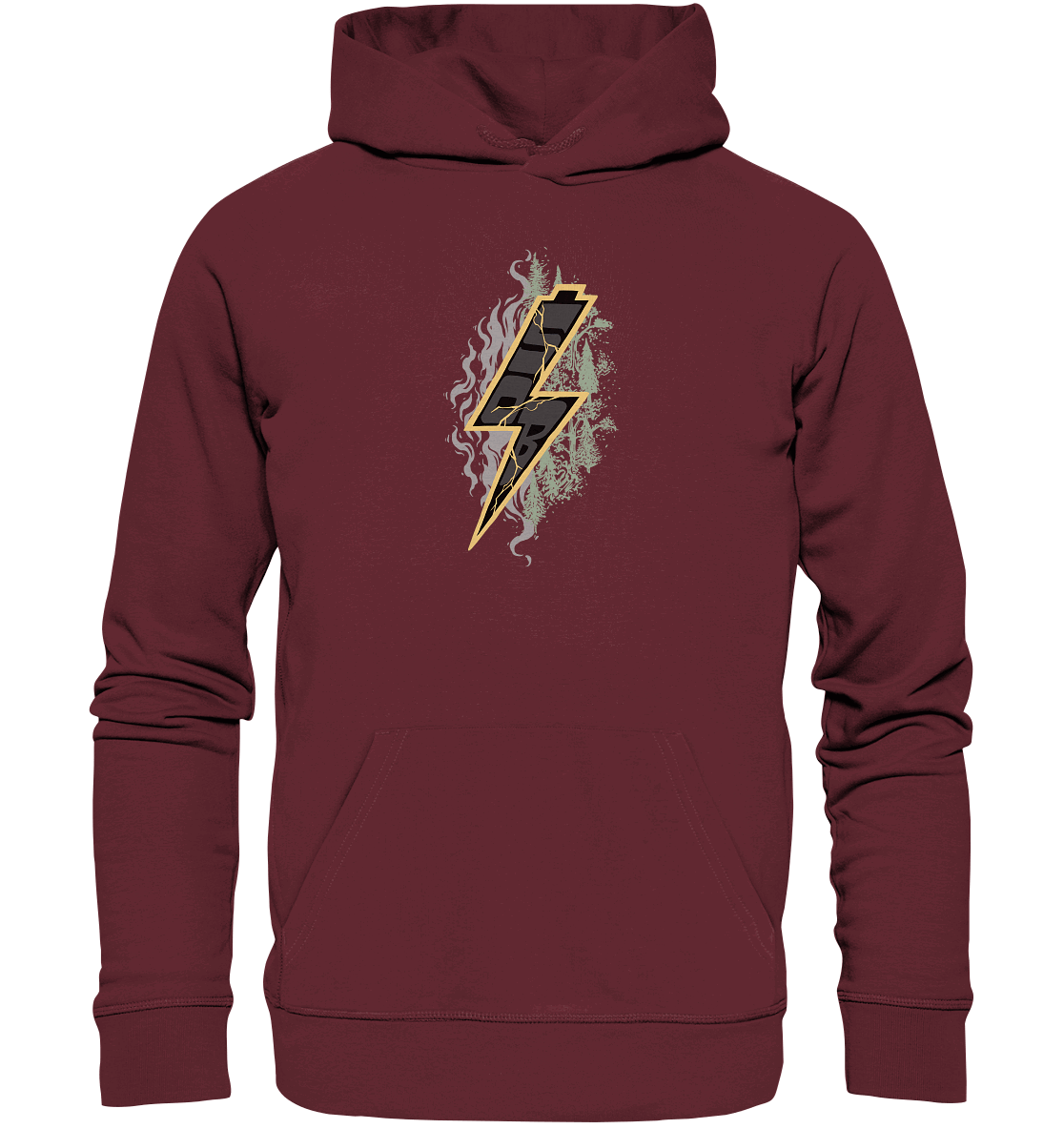 Shirtigo Hoodies Burgundy / XS Sob "Shred or Alive" Front - Organic Basic Hoodie (Flip Label) E-Bike-Community