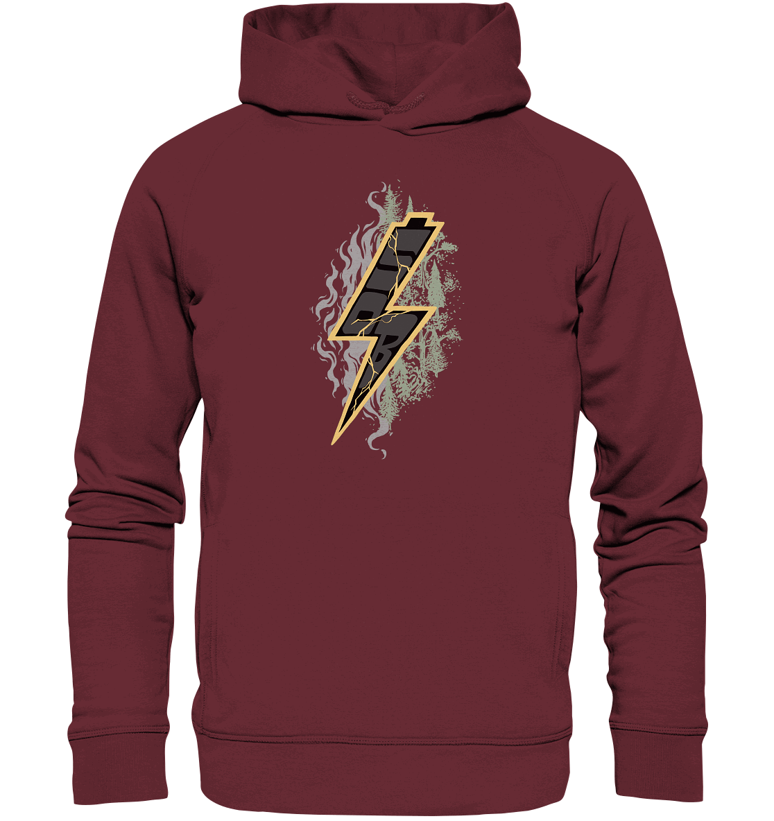 Shirtigo Hoodies Burgundy / XS Sob "Shred or Alive" Front - Organic Fashion Hoodie (Flip Label) E-Bike-Community