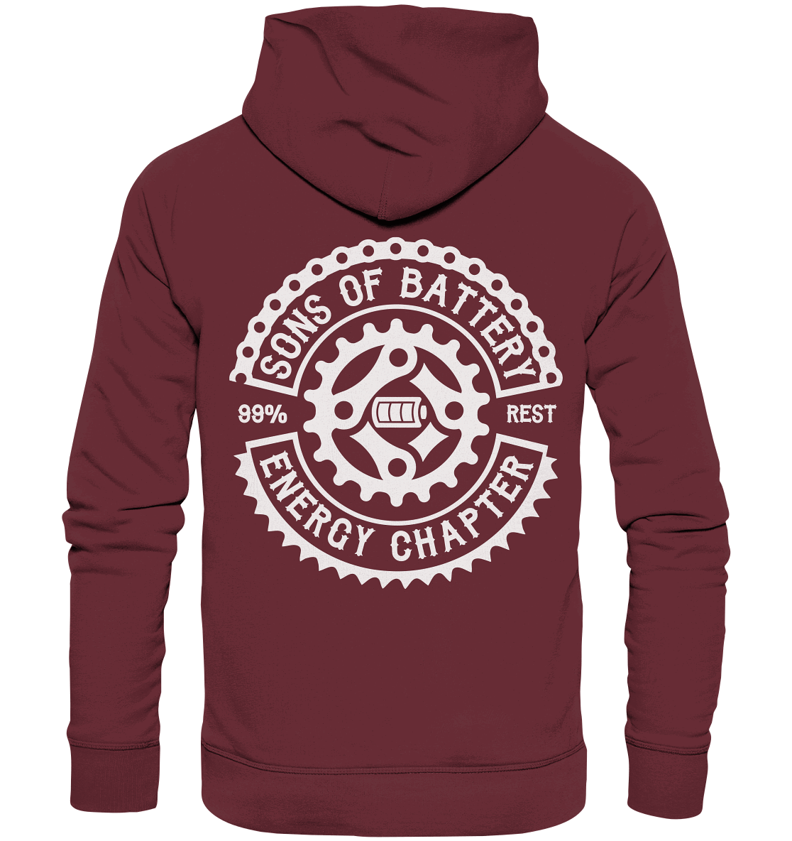 Shirtigo Hoodies Burgundy / XS Sons of Battery - Classic OG - Organic Basic Hoodie (Flip Label) E-Bike-Community