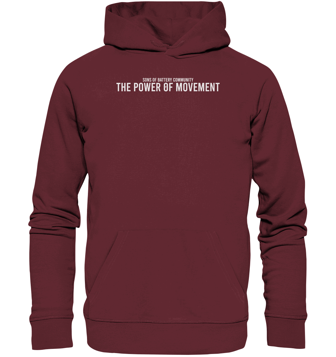 Shirtigo Hoodies Burgundy / XS The Power of Movement - Community Slogan - Organic Basic Hoodie E-Bike-Community