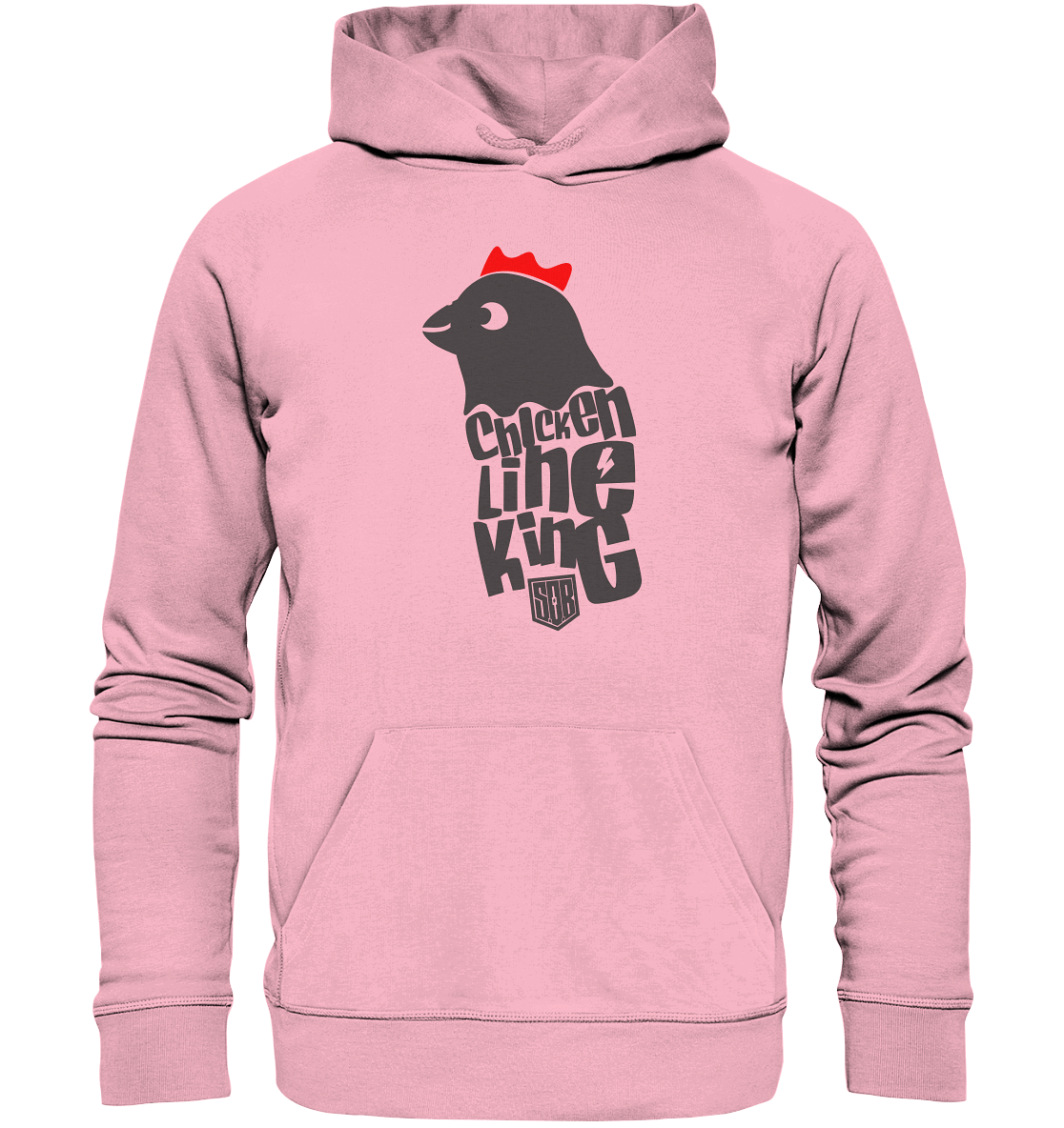 Shirtigo Hoodies Cotton Pink / XS Chicken Line - King  - Organic Hoodie E-Bike-Community