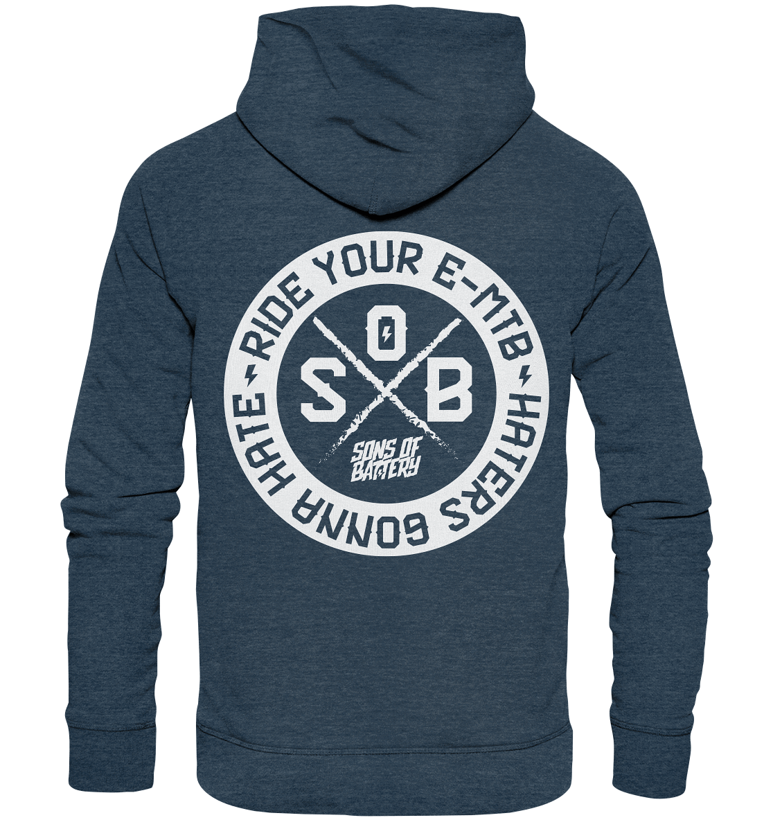 Shirtigo Hoodies Dark Heather Blue / XS Haters gonna Hate - Organic Fashion Hoodie (Flip Label) E-Bike-Community