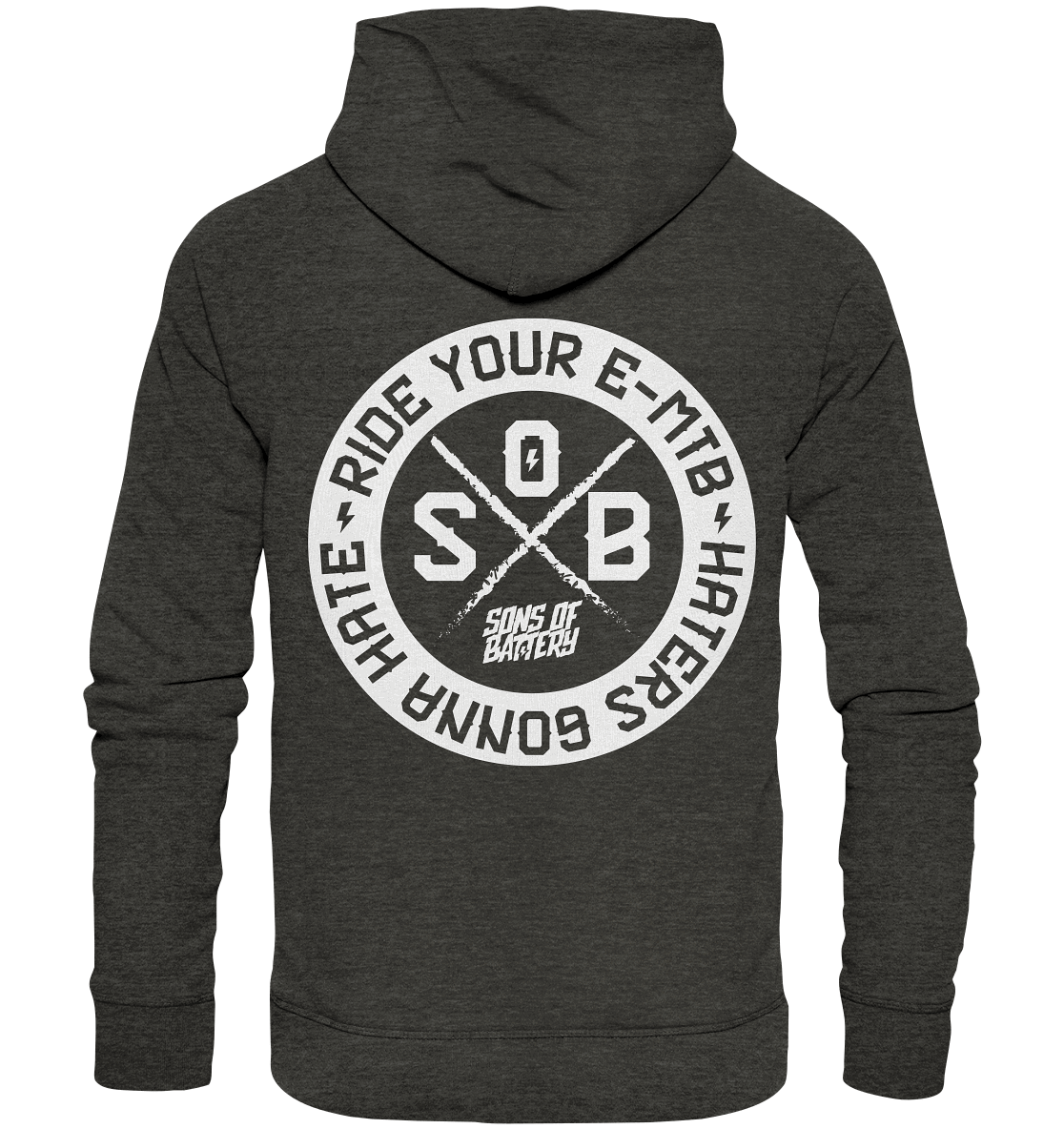 Shirtigo Hoodies Dark Heather Grey / XS Haters gonna Hate - Organic Basic Hoodie (Flip Label) E-Bike-Community