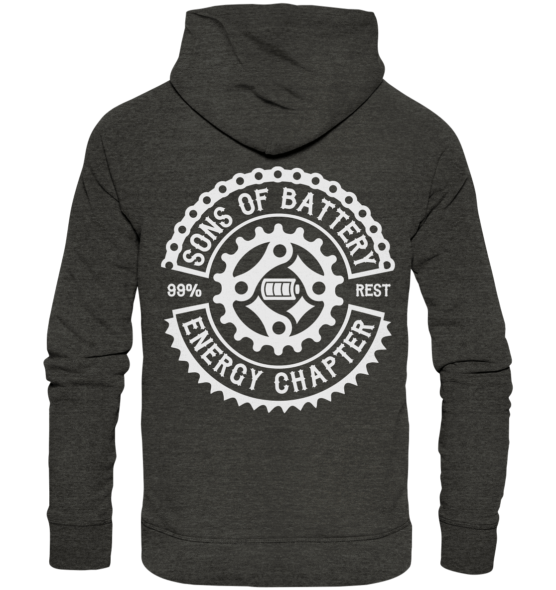 Shirtigo Hoodies Dark Heather Grey / XS Sons of Battery - Classic OG - Organic Basic Hoodie (Flip Label) E-Bike-Community