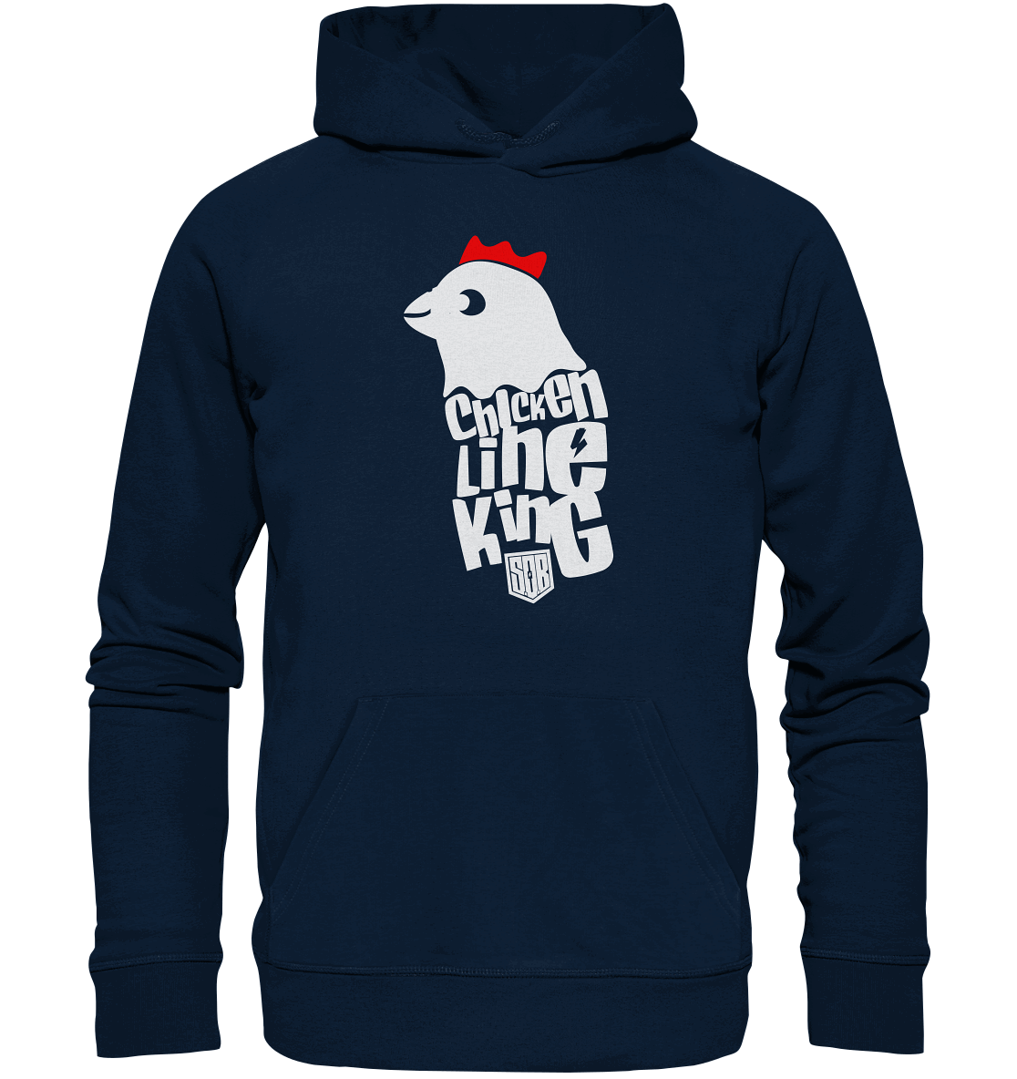 Shirtigo Hoodies French Navy / XS Chicken Line - King - Weiß - Organic Basic Hoodie E-Bike-Community