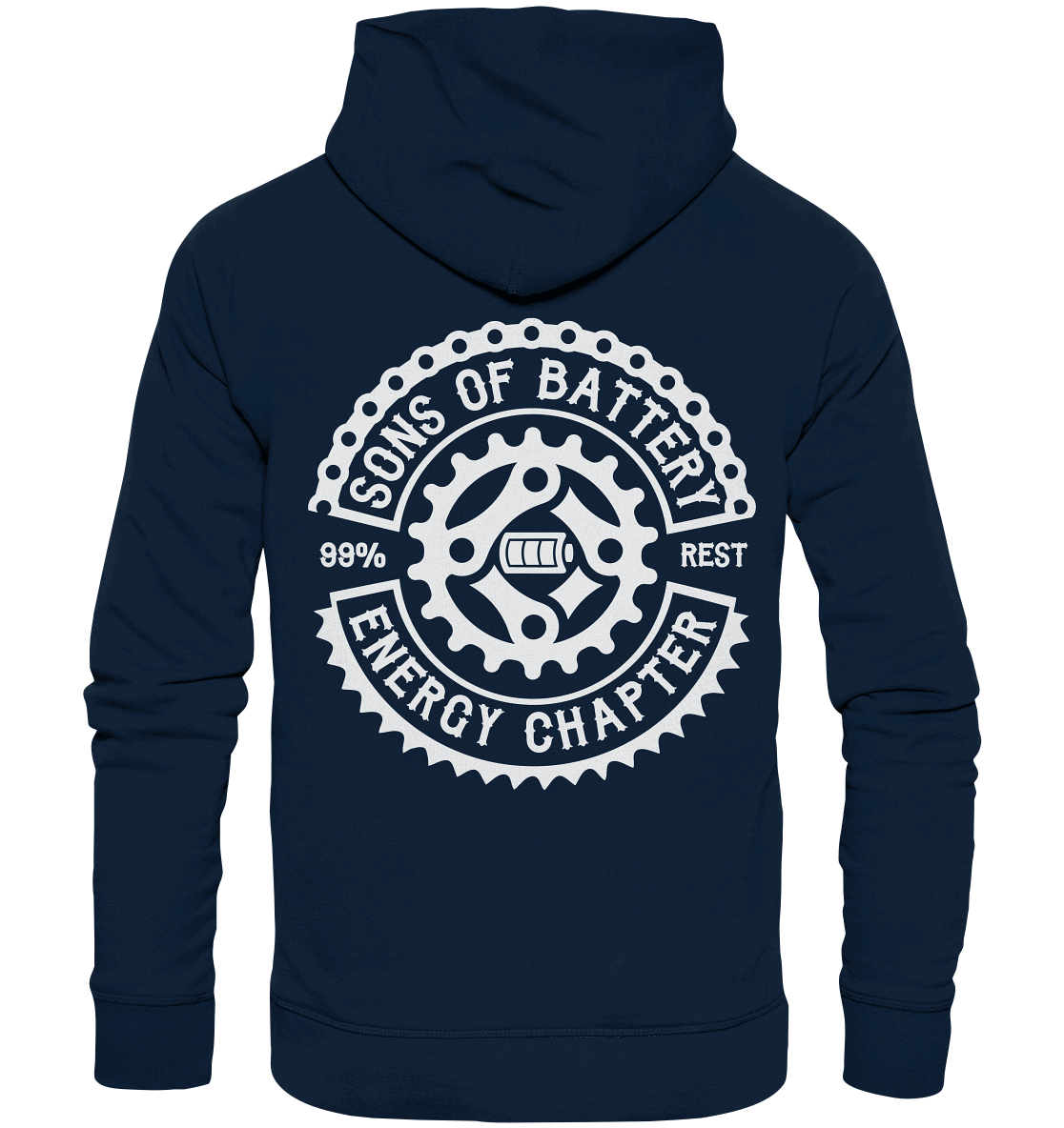 Shirtigo Hoodies French Navy / XS Sons of Battery - Classic OG - Organic Basic Hoodie (Flip Label) E-Bike-Community