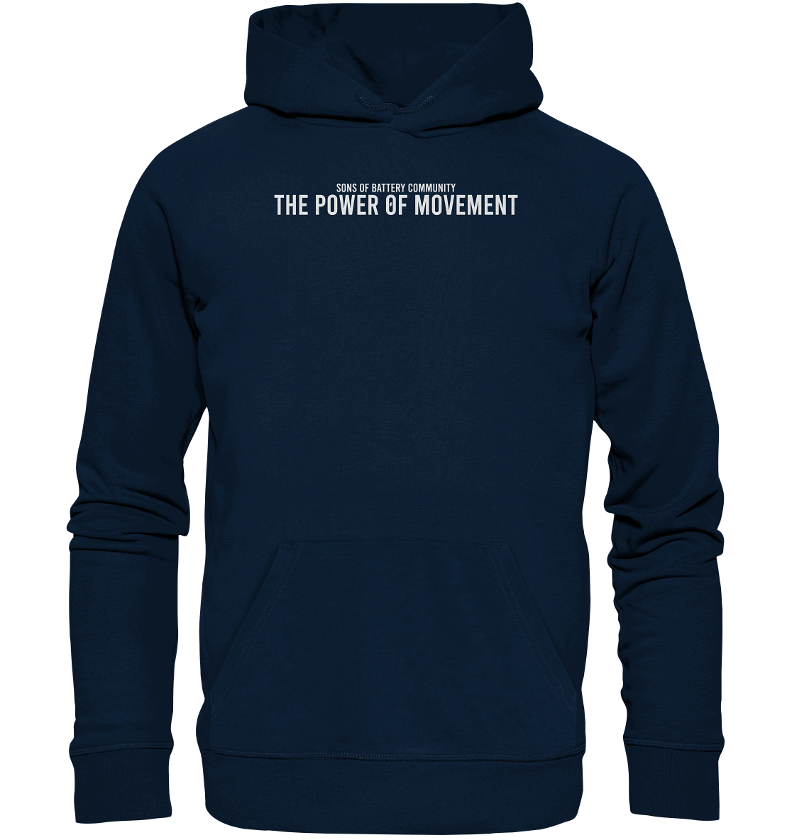 Shirtigo Hoodies French Navy / XS The Power of Movement - Community Slogan - Organic Basic Hoodie E-Bike-Community