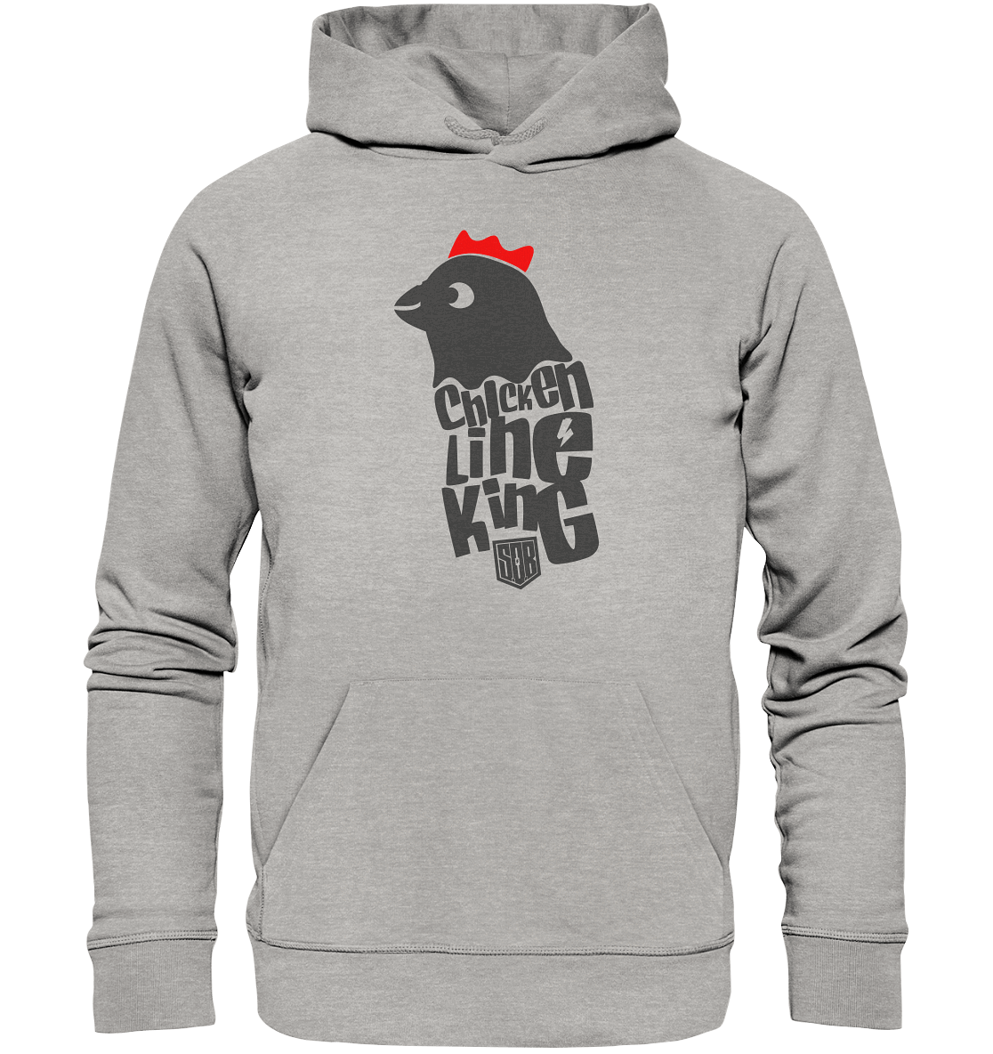 Shirtigo Hoodies Heather Grey / XS Chicken Line - King  - Organic Basic Hoodie E-Bike-Community