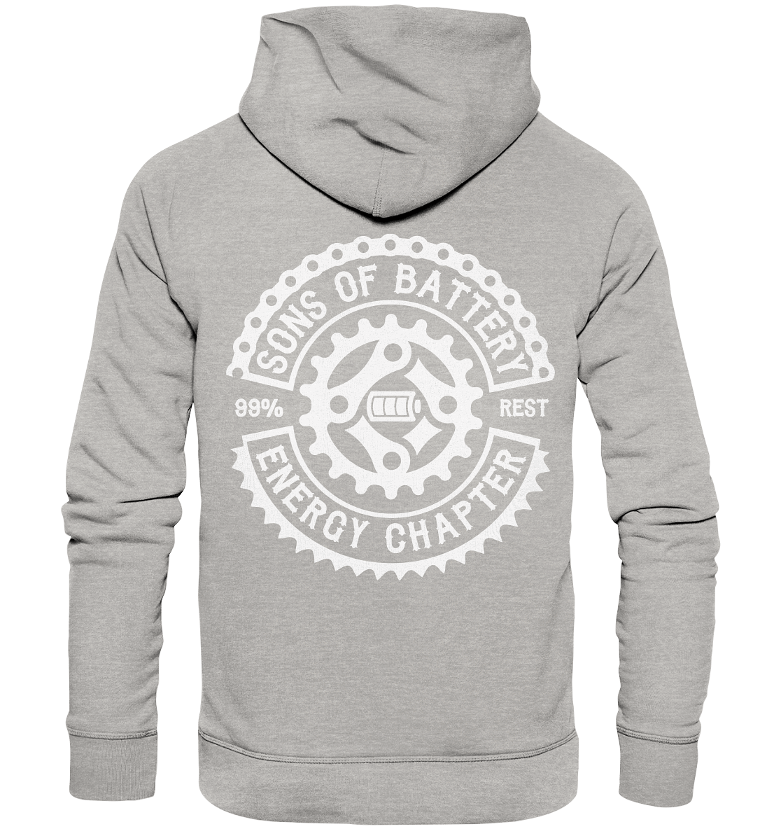 Shirtigo Hoodies Heather Grey / XS Sons of Battery - Classic OG - Organic Basic Hoodie (Flip Label) E-Bike-Community