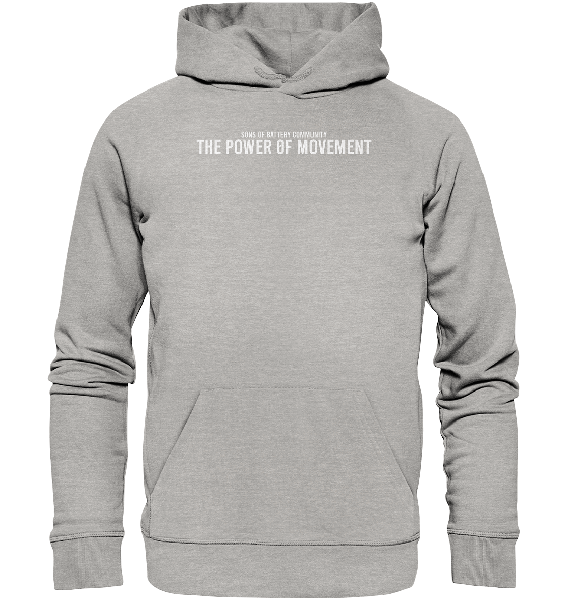 Shirtigo Hoodies Heather Grey / XS The Power of Movement - Community Slogan - Organic Basic Hoodie E-Bike-Community