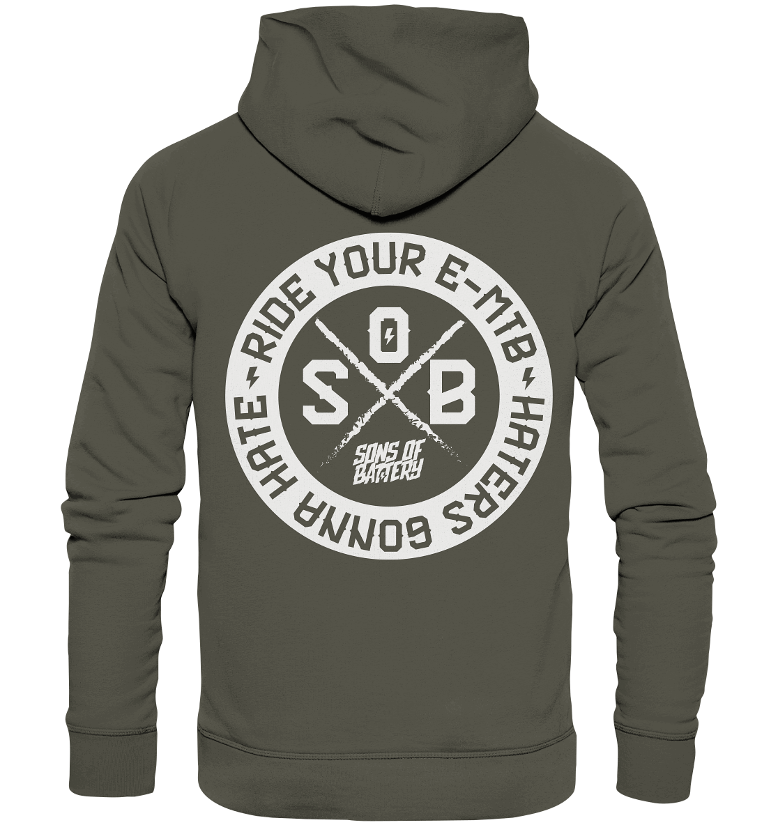 Shirtigo Hoodies Khaki / XS Haters gonna Hate - Organic Basic Hoodie (Flip Label) E-Bike-Community