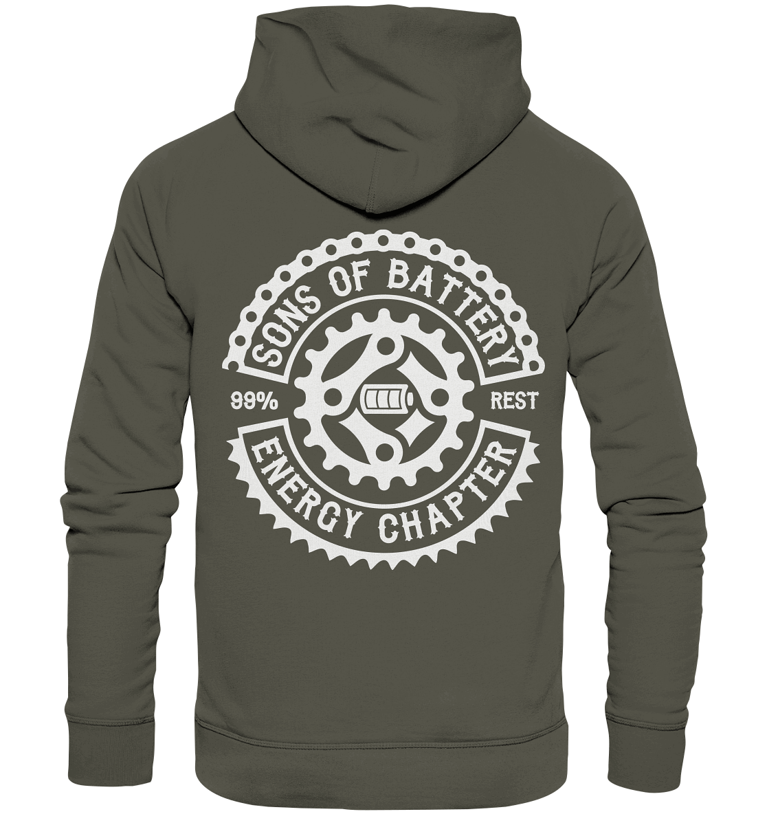 Shirtigo Hoodies Khaki / XS Sons of Battery - Classic OG - Organic Basic Hoodie (Flip Label) E-Bike-Community