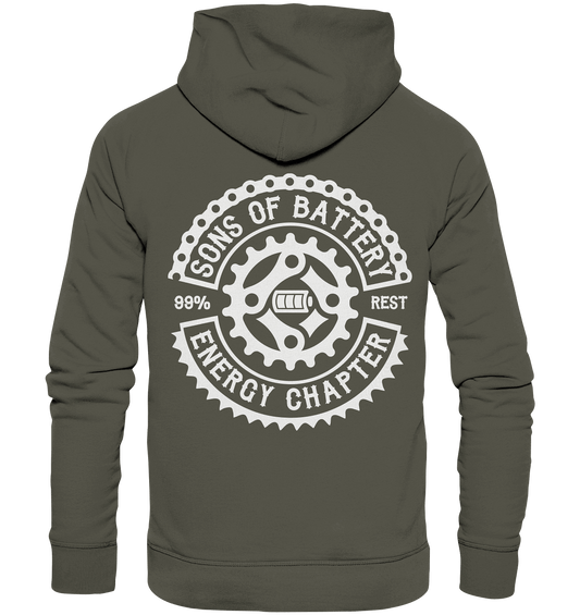 Shirtigo Hoodies Khaki / XS Sons of Battery - Classic OG - Organic Basic Hoodie (Flip Label) E-Bike-Community