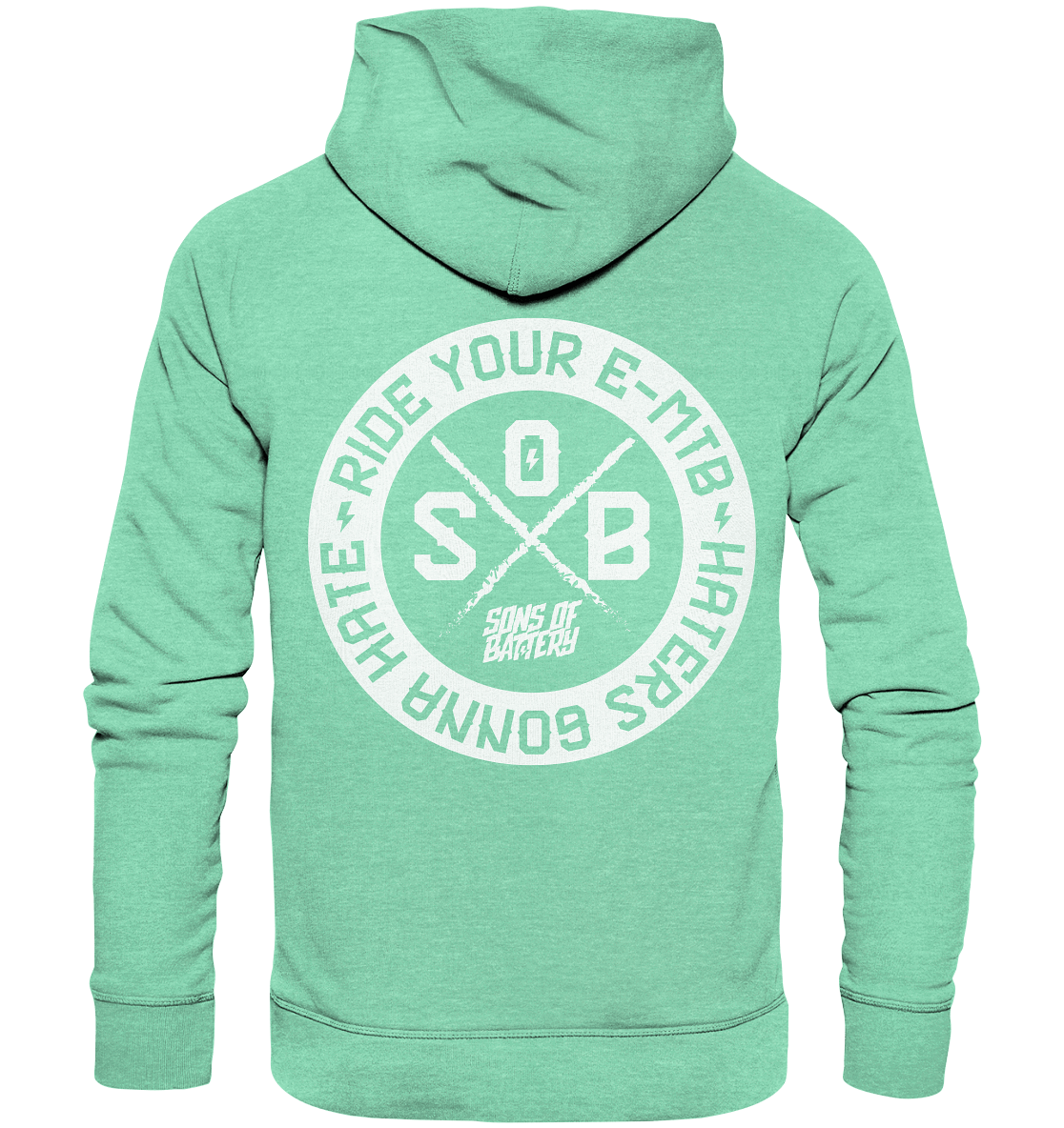 Shirtigo Hoodies Mid Heather Green / XS Haters gonna Hate - Organic Hoodie (Flip Label) E-Bike-Community