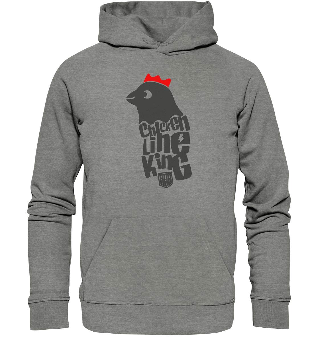 Shirtigo Hoodies Mid Heather Grey / XS Chicken Line - King  - Organic Hoodie E-Bike-Community